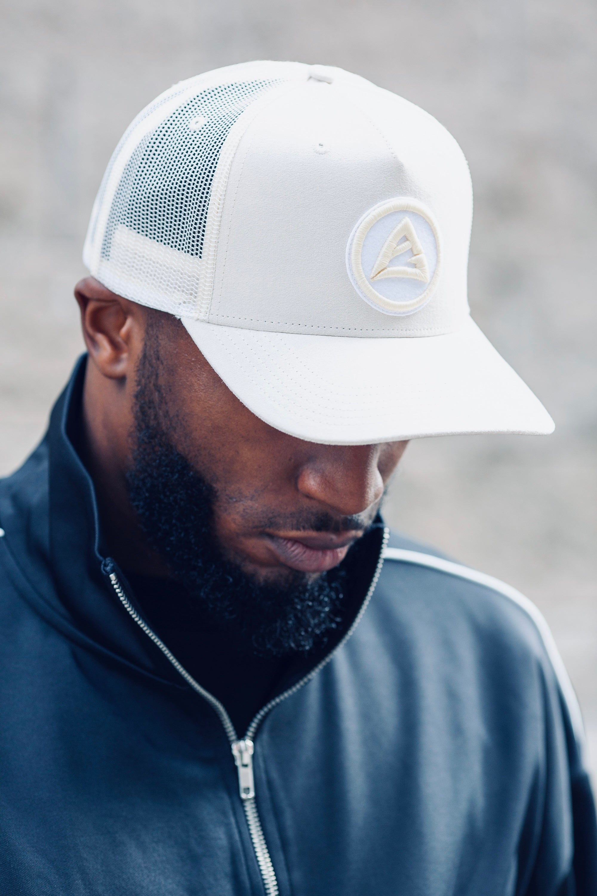 AJBXNG Suede Mesh Cap - White